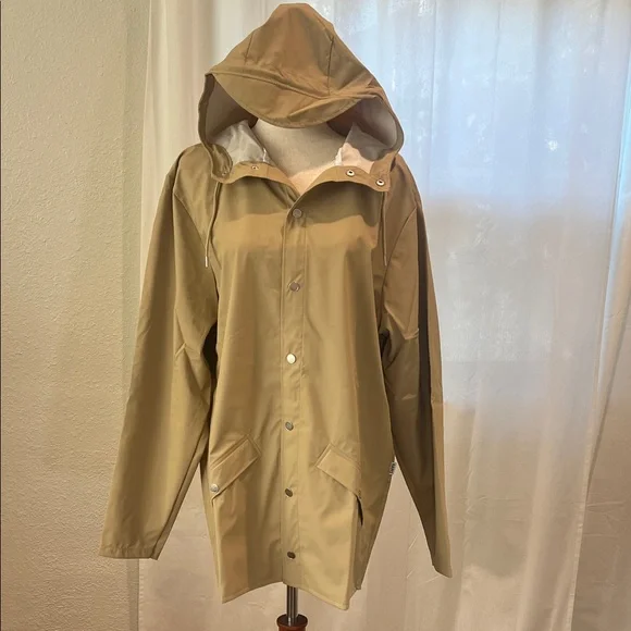 Rains Lightweight Waterproof Trench Style Raincoat in color Sand. NWT - Picture 5 of 14
